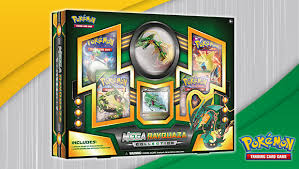 Includes assorted coin and golden groundhog treasure chest storage box! Pokemon Tcg Mega Rayquaza Collection The Legendary Pokemon Rayquaza Roars In The Pokemon Tcg Mega Rayquaza Collection