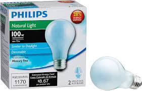Amazon Com Philips 226993 72 Watt A19 Halogen Light Bulb Natural Light Dimmable 2 Pack Home Improvement