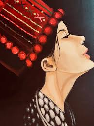 Alot of work but can finally show you my latest large canvas. 32x24 inches  Acrylics and gold leaf (RUN) Sold