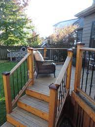 Post cap mount solar led landscape path deck light bronze finish. Glass Post Cap By Woodway Deck Railing Design Iron Railing Deck