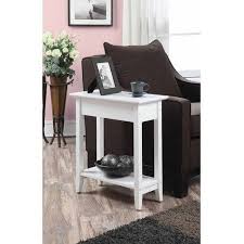 American Heritage Flip Top Tall Side Table Multiple Colors White End Tables Johar Furniture End Tables With Storage