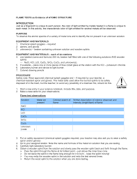 Flame Test Observations