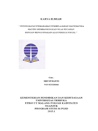 Terstandarisasi )nilai semakin mendekati 0 maka model regresi semakin baik dalam melakukan prediksi# sebalikn!a. Contoh Sampul Karya Ilmiah