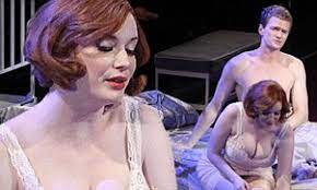 If you want to see Christina Hendricks in her underwear, too late! Mad Men  star treats theatregoers to one last tantalizing show | Daily Mail Online