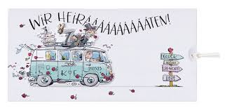 Witzige Hochzeitsschiebekarte Mit Brautpaar Auf Der Fahrt Ins Gluck Karte Hochzeit Lustige Hochzeitskarten Hochzeitskarten