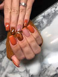 Bowery burnt orange nail polish pumpkin creme nails | etsy. Burnt Orange Nails Orange Nails Orange Nail Designs Bridesmaids Nails