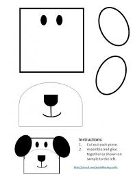 Printable Dog Patterns With Simple Shapes For Kids Crafts Dog Crafts Shapes For Kids Animal Crafts For Kids