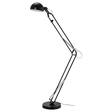 Forsa Floor Lamp With Led Bulb Black Ikea