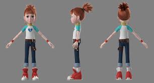 Cartoon Girl Rigged 3d Model Girl Cartoon Model Character Modeling