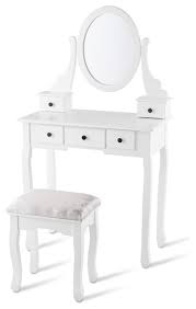 dressing table set with oval mirror