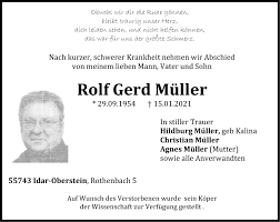 Müller, gerd (gerhard müller) gĕrt mül´ər; Traueranzeigen Von Rolf Gerd Muller Rz Trauer De