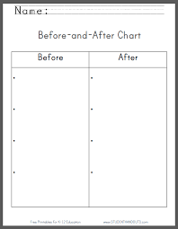 Before And After Chart For Kindergarten And First Grade