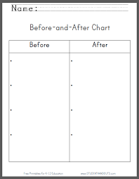 before and after chart for kindergarten and first grade