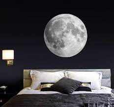 Moon Wall Decal Bedroom Wall Sticker Realistic Moon Living Etsy Wall Decals For Bedroom Moon Wall Decal Wall Stickers Bedroom