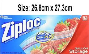 Get daily travel tips & deals! Ziploc Gallon Size Storage Bags Double Zipper 52 Bags 26 8cm X 27 3cm Amazon Co Uk Home Kitchen