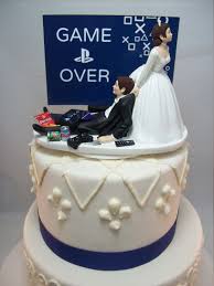 Game Over Playstation Funny Wedding Cake Topper Video Game Funny Wedding Cake Toppers Funny Wedding Cakes Wedding Cake Toppers