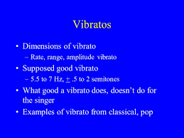 In vibrato, the voice is alternating subtly and very quickly between two pitches that are very close together. How To Get A Vibrato Voice