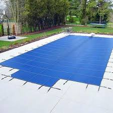 Yard Guard 18 Ft X 36 Ft Rectangle Blue Deck Lock In Ground Safety Pool Cover Du18365 The Home Depot Pool Safety Covers Pool Cover Inground Pool Covers