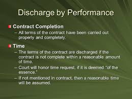 When the parties to a contract fulfil the obligations arising under the contract within the time and manner prescribed, then the contract is discharged by performance. Methods To Terminate A Contract Discharge By Performance Contract Completion All Terms Of The Contract Have Been Carried Out Properly And Completely Ppt Download