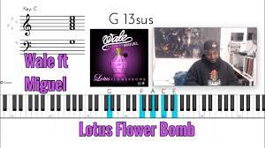 How To Play Wale Feat Miguel Lotus Flower Bomb Piano Tutorial A Minor Youtube