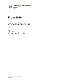 Maybe you would like to learn more about one of these? Https Www Cambridgeenglish Org Images 506886 A2 Key 2020 Vocabulary List Pdf