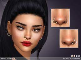 Heart Nose Piercing Set Giuliettasims Sims 4 Piercings Sims Sims 4