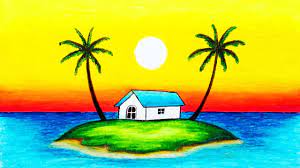 Gambar diatas merupakan salah satu contoh gambar pemandangan yang mudah dan simple. Cara Menggambar Pemandangan Alam Yang Mudah Gambar Matahari Terbenam Sunset Di Atas Pulau Kecil Youtube