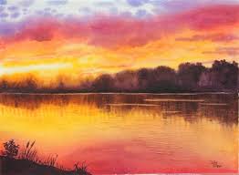 Download Lake Sunset Coloring For Free Designlooter 2020 Lake Painting Watercolor Sunset Watercolor Sunrise