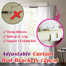 Lockseam curtain rods are a tradition basic curtain rod. Jeobest Adhesive Curtain Rod Holder Curtain Rod Clamp Bracket 2pcs Self Adhesive Wall Curtain Hanging Rod Bracket Pole Curtain Pole Wall Bracket Fixing Rod Holder For Home Bathroom Mz