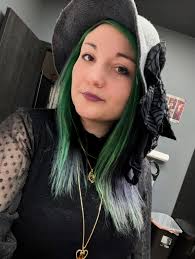 Spooky tattoos and witchy outfit for Halloween