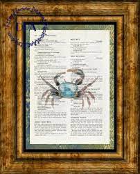 Blue Crab Into The Light Glow Art Beautifully Upcycled Vintage Dictionary Page Book Art Print Sea Life Print Kitsch Art Glowing Art Vintage Dictionary