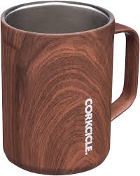 No matter the travel mug you go for, keep in mind that the less you expose hot coffee to cold air, the longer it'll stay warm. Amazon Com Corkcicle Coffee Mug Triple Insulated Stainless Steel Cup With Handle 16 Oz Walnut Wood Kitchen Dining
