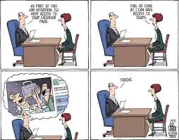 Employers Demand Facebook Passwords Cartoon Social Media Humor Cartoon Facebook Humor