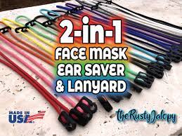 Face Mask Lanyard Straps Necklace Durable Cord Made In The Usa Etsy Face Mask Mask Lanyard