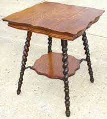 Antique Victorian Era 2 Tier Tiger Oak Side Table With Spiral Legs Oak Side Table Tiger Oak Side Table