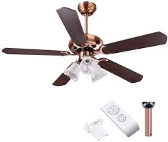 These american made ceiling fans sell for over $1200.00 and those who own them will tell you they are worth every penny. Yescom 48 5 Blades Ceiling Fan With Light Kit Frosted Glass Downrod Antique Copper Reversible Remote Control Amazon Com