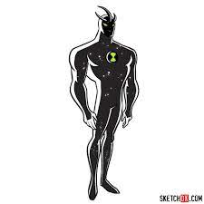 Alien force 2.2 ben 10: How To Draw Alien X From Ben 10 Step By Step Drawing Tutorials Alien Drawings Ben 10 Drawings