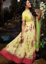 Asin Yellow Floral Anarkali Suit Lashkaraa Bollywood Dress Anarkali Dress Anarkali Suits Bollywood