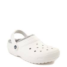 Crocs Classic Fuzz Lined Clog White Gray In 2020 Crocs Classic Crocs Lined Crocs