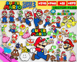 Mario Svg Png Clipart Mario Svg Graphics Printable Silhouette Etsy Super Mario Art Silhouette Stencil Clip Art