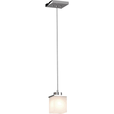 Volume Lighting Sharyn 1 Light Chrome Indoor Mini Pendant With Frosted Glass Square Rectangle Shade 1150 3 The Home Depot