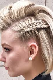 For traditional and modern viking haircuts, look to ponytails, man buns, shaved styles, and braided hair and beards. Short Hair Mohawk Braid Novocom Top