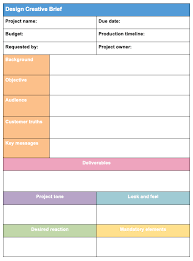 A detailed and thoughtful design brief will lead to a successful end product—whether it's a logo, brochure or entire branding campaign.if you've nailed the target audience, know the budget, have a detailed list of all materials needed; 6 Creative Brief Templates For Excel And Word Aha