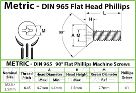 10 m2 5 0 45 x 6mm phillips flat head machine screw countersunk class 4 8 carbon steel w black oxide cross recessed type h metric din 965