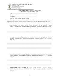 Raport anual de activitate al. Raport De Activitate Pentru Profesori