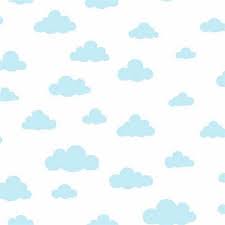 Di0975 Baby Blue Disney Winnie The Pooh Clouds Wallpaper
