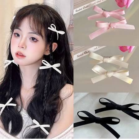 kẹp tóc nơ ruy băng ngắn nhiều màu dễ thương, kẹp tóc nơ mini giá rẻ