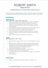 rigger resume samples qwikresume