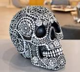 Calgary Resin Sugar Skull Sculpture In Black
