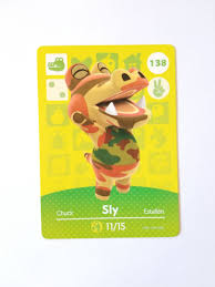 Animal Crossing Amiibo Card Sly 138 Mercari Animal Crossing Animal Crossing Characters Animals